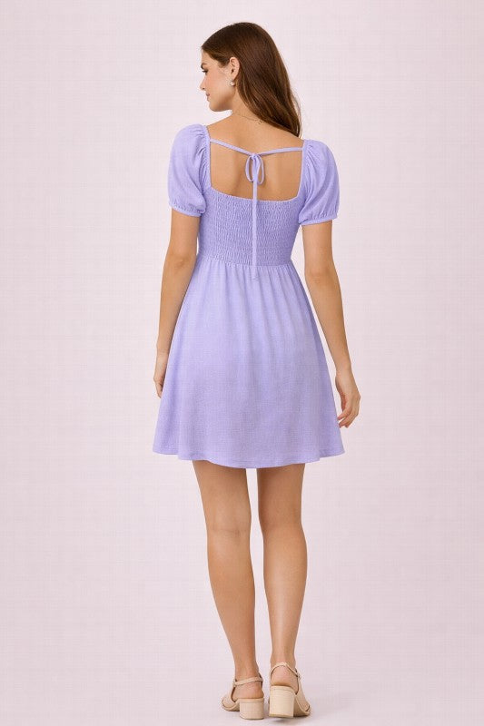 DD 1380 - Puff Sleeve Mini Dress