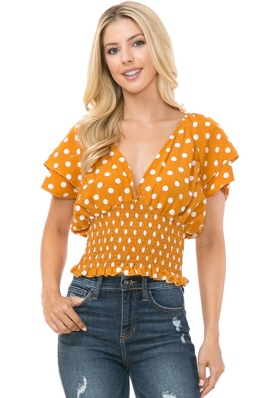 DT 1779 - Polka Dot Print Top