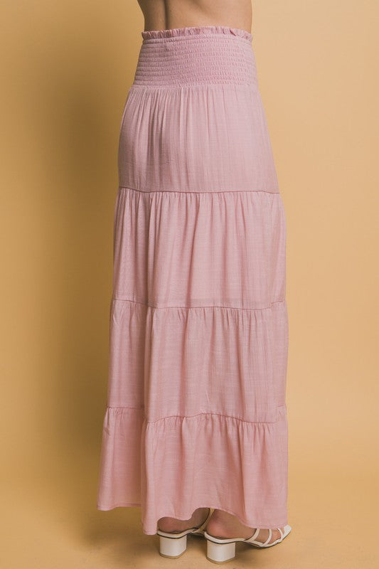 SKT 1017 - Smocked Maxi Skirt