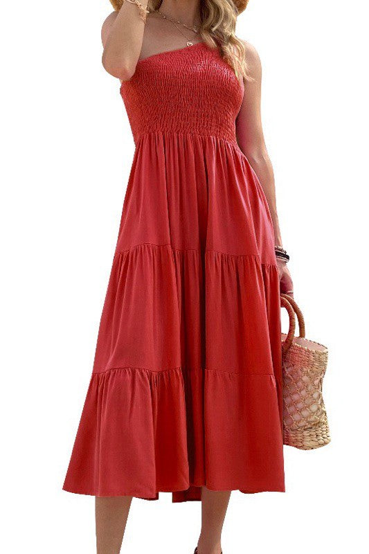 LD 639 - Solid One Shoulder Dress