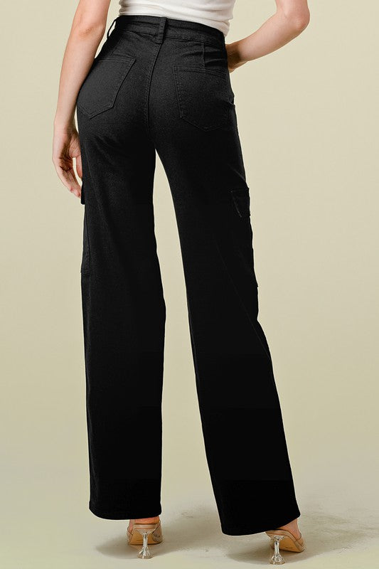 P 809 - High Waist Super Stretch Cargo Jeans