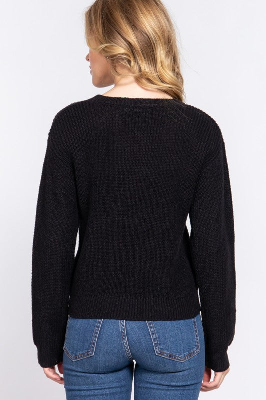 SWT 007 - Long Sleeve V-Neck Sweater
