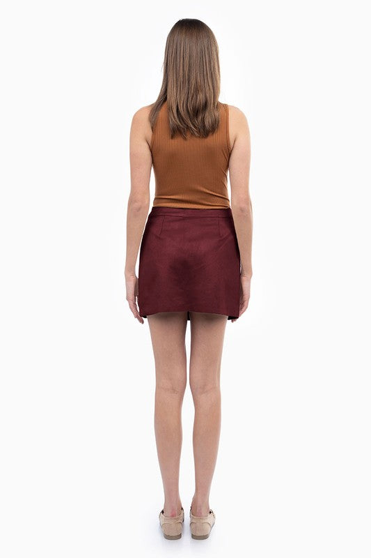 SKT 997 - Faux Suede Mini Skirt