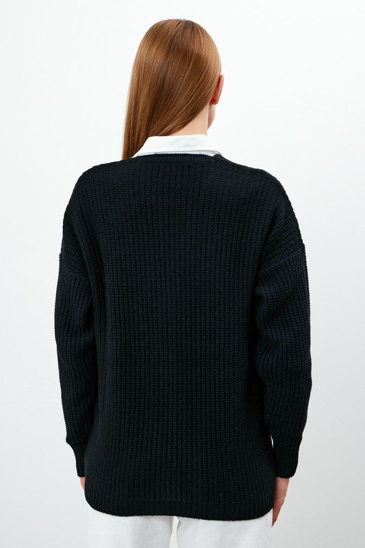 SWT 027 - Flower Embroidered Cardigan