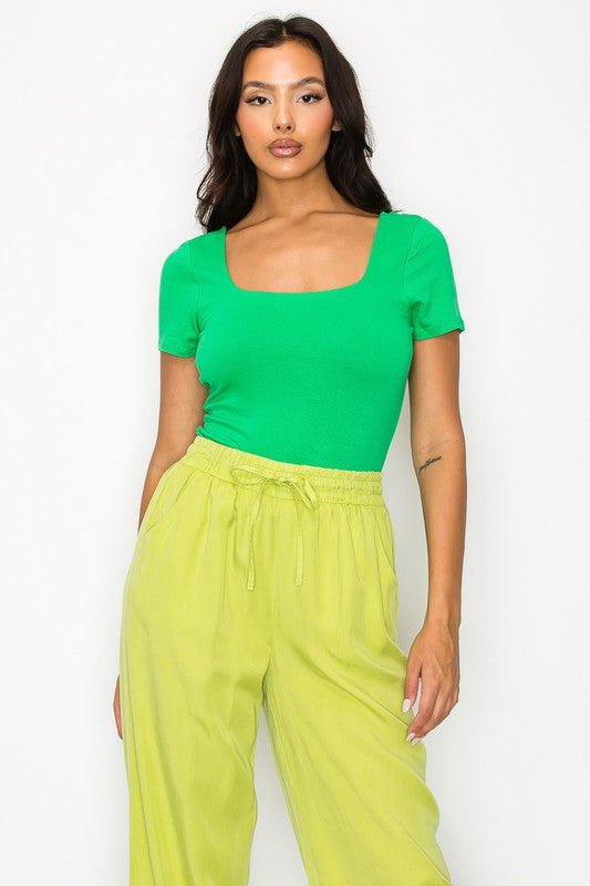 CT 2774 - Square Neck Double Layer Top