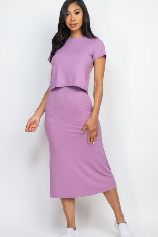 CT 2749 - Ribbed Top & Midi Skirt Set (Skirt Only)