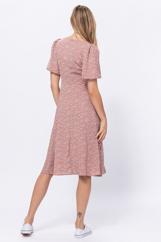 CD 3689 - Floral Print Midi Dress