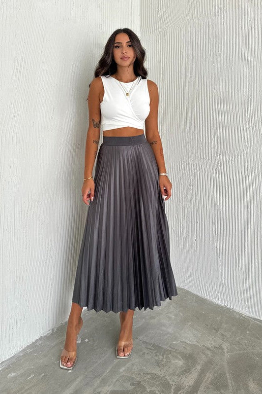 SKT 987 - Pleated Long Skirt