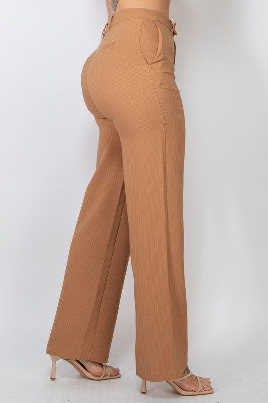 P 792 - Striped Midrise Formal Pants