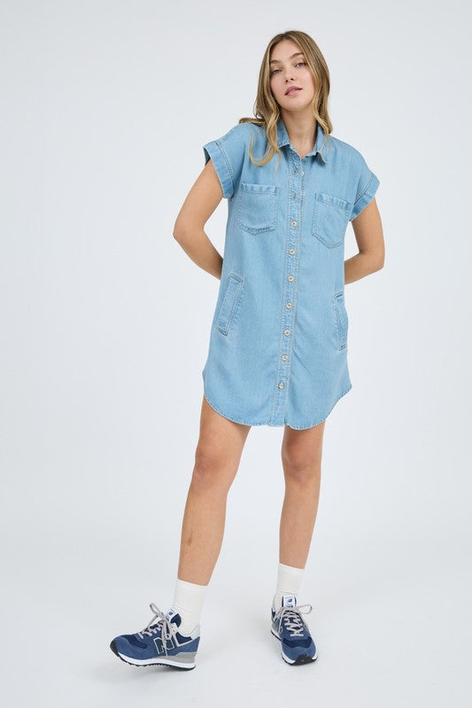 CD 3666 - Button Down Midi Dress