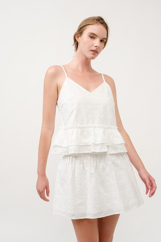 SET 044 - Eyelet Peplum Top