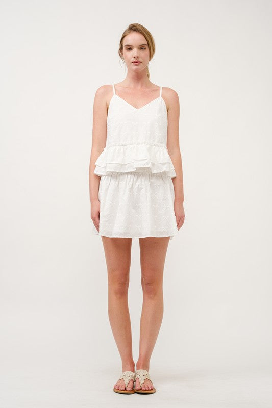 SET 044 - Eyelet Peplum Top