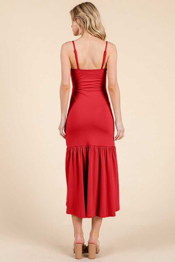 DD 1435 - Flared Ruched Ruffle Dress