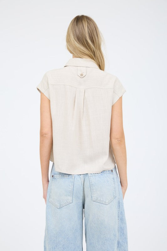 CT 2800 - Boxy Collared Linen Shirt