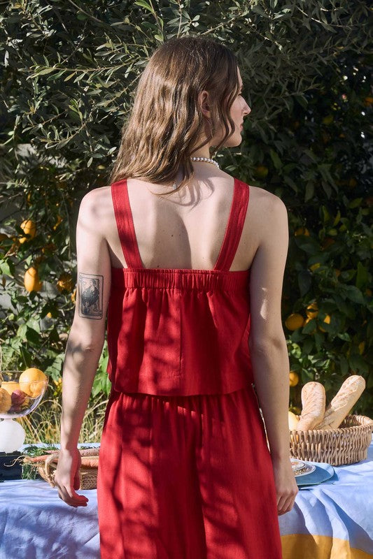 DT 1855 - Button Down Linen Top