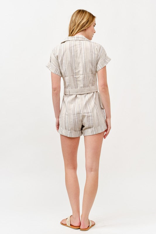 RMP 003 - Short Sleeve Belted Romper