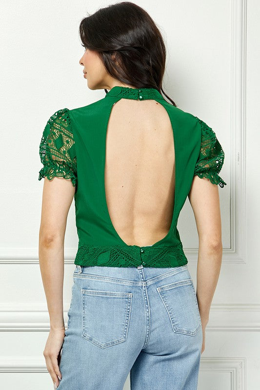 DT 1830 - Open Back Lace Top