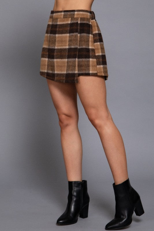 SHT 180 - Plaid Wrap Skort