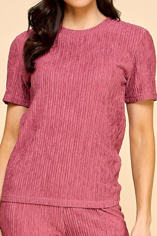 SET 007 - Crinkle Loungewear Top