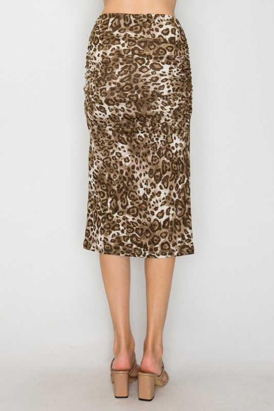 SKT 998 - Leopard Midi Skirt