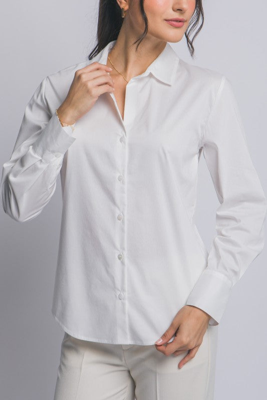 DT 1842 - Classic Button Up Poplin Shirt