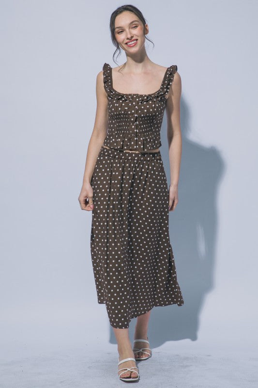 SET 052 - Smocked Polka Dot Top