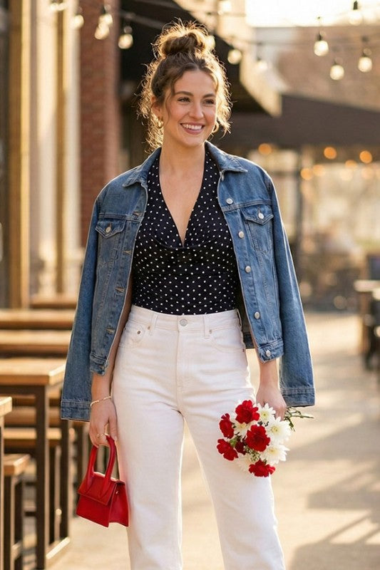 CT 2785 - Polka Dot Halter Top