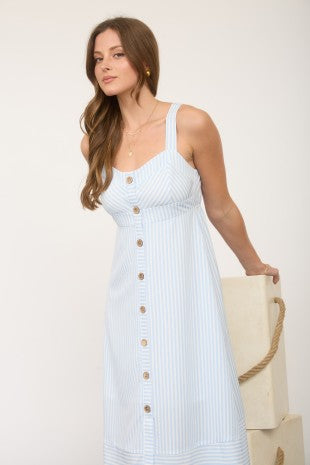 DD 1426 - Button Down Sweetheart Midi Dress