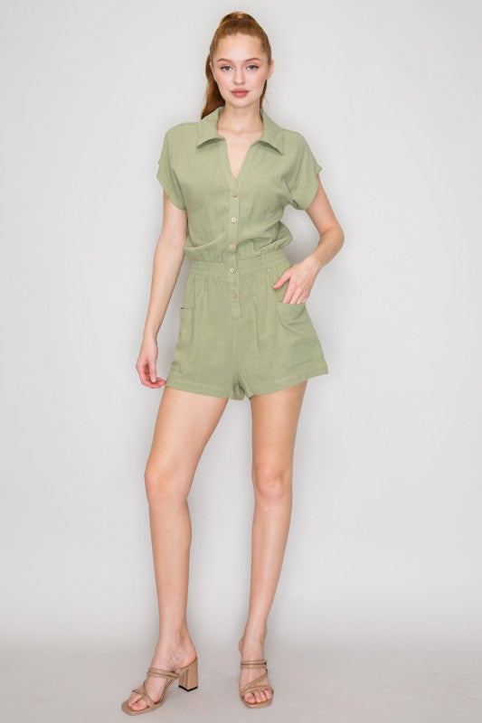 RMP 004 - Collared Neck Mini Romper