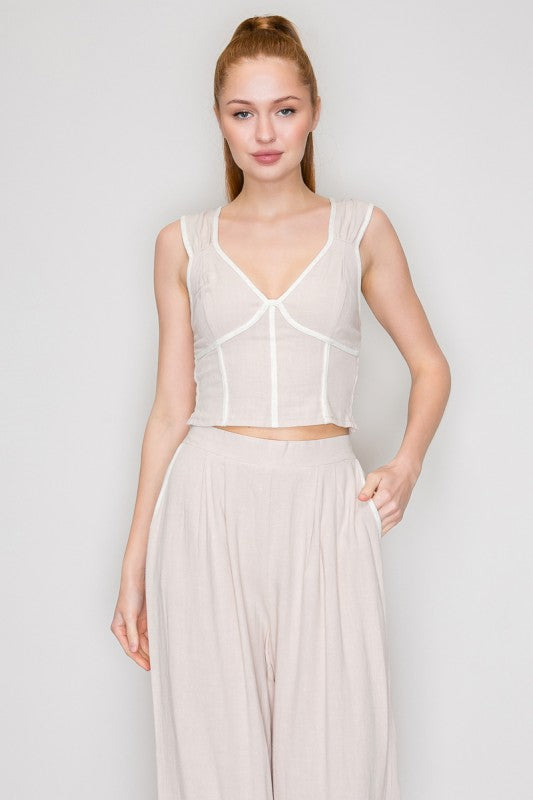 SET 024 - Contrast Smock Top