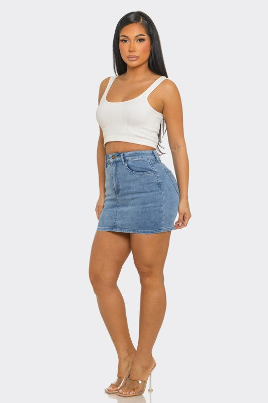 SKT 1035 - Denim Mini Skirt