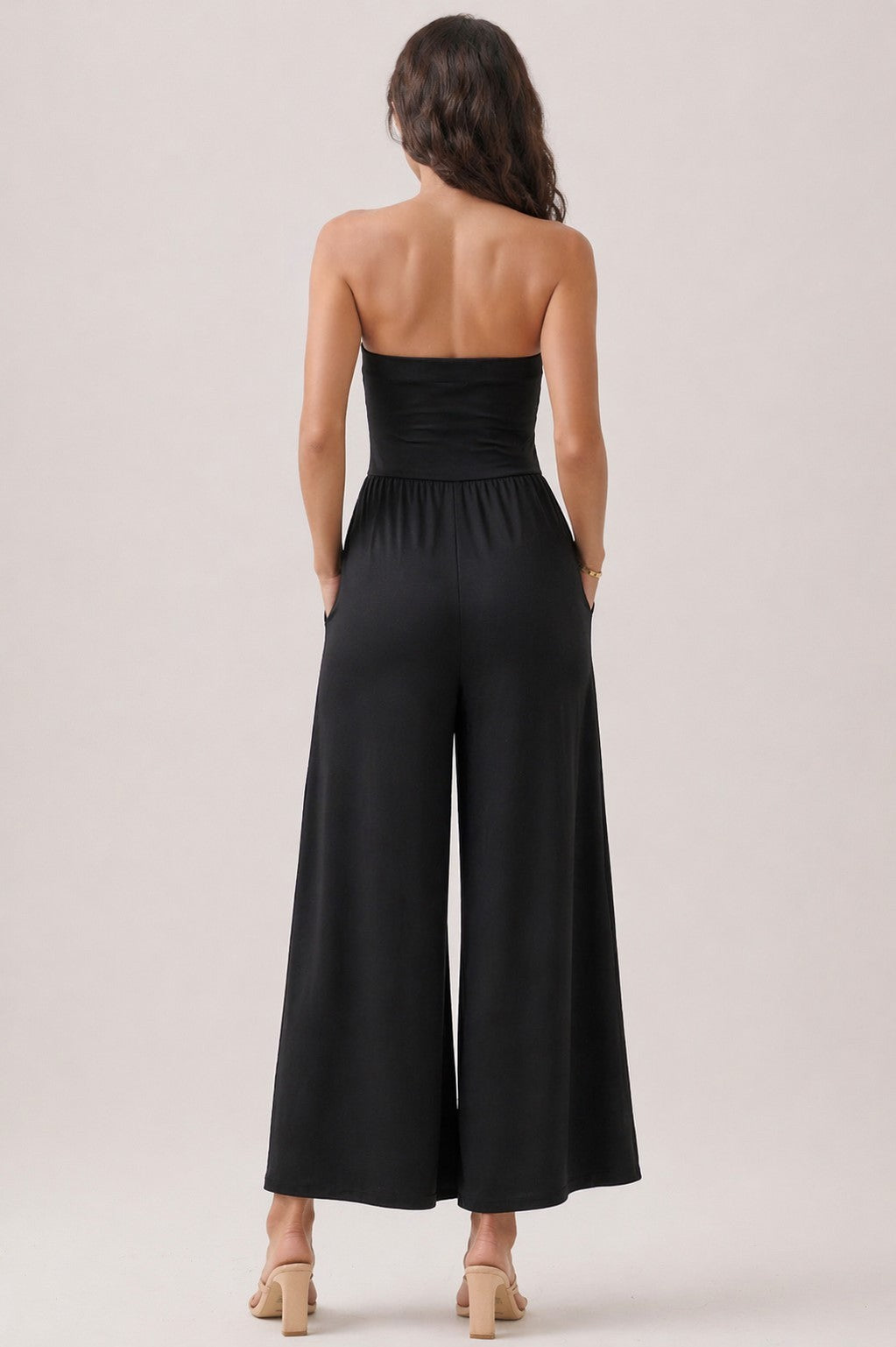 JS 134 - Drop Waist V Shape Jumpsuit