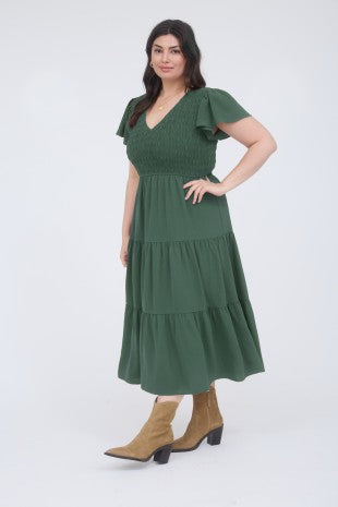 PS 010 - Flutter Sleeve Midi Dress