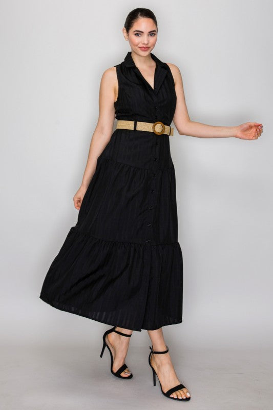 LD 632 - Belted A-Line Dress