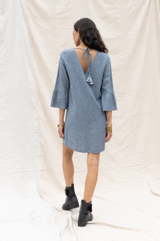 CD 3679 - Ruffle Sleeve Shift Dress