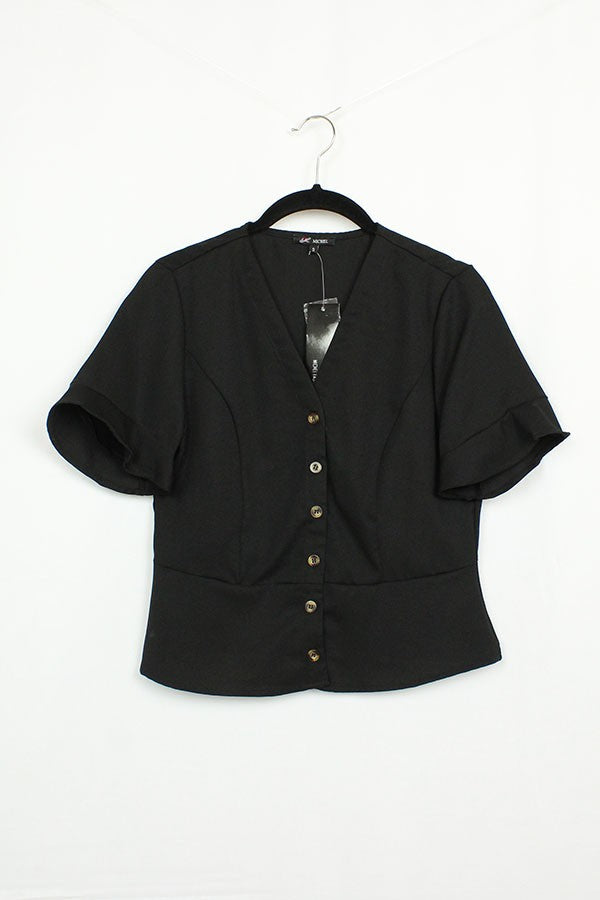 CT 2872 - Solid V-Neck Short Sleeve Shirt