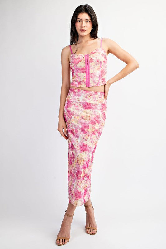 SET 038 - Mesh Corset Tank Top