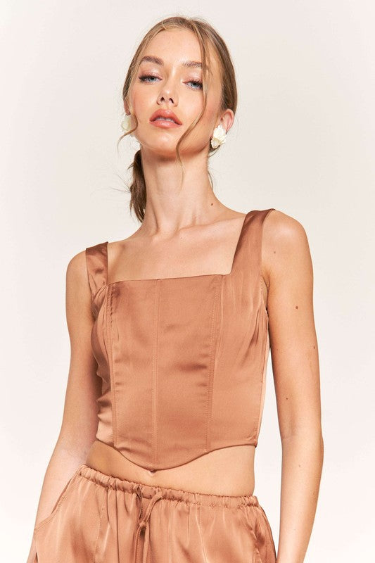 DT 1808 - Satin Crop Top