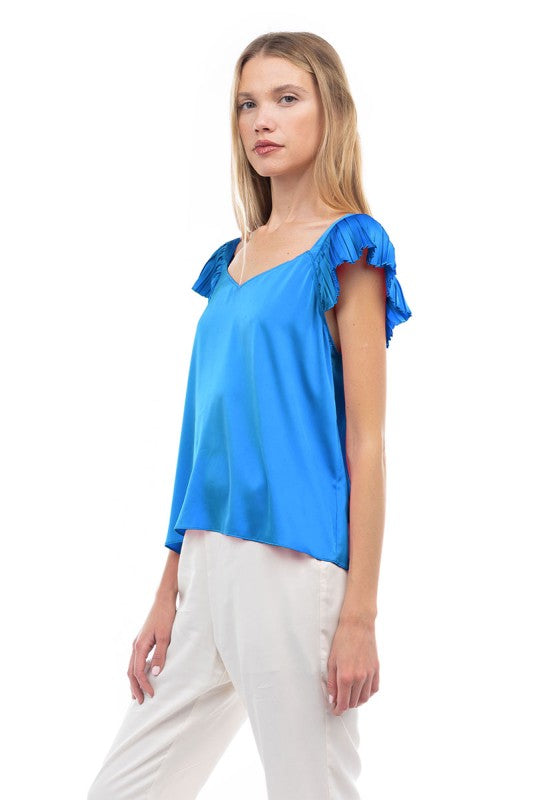 CT 2804 - Flowy Sleeve Satin Blouse
