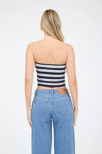 CT 2848 - Strapless Cropped Sweater Knit Top