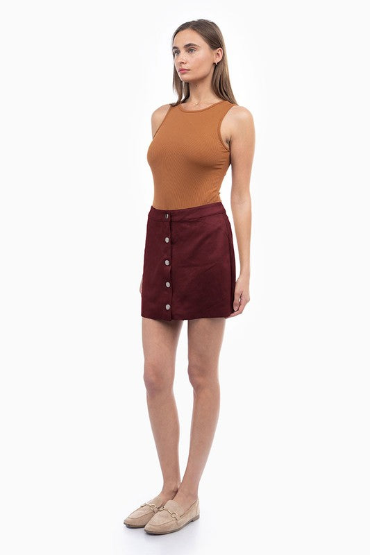 SKT 997 - Faux Suede Mini Skirt