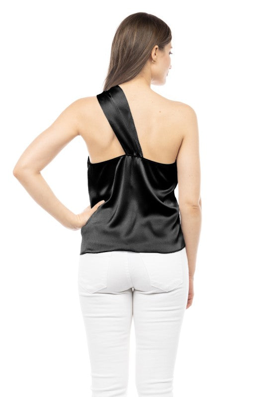 DT 1863 - One Shoulder Satin Top