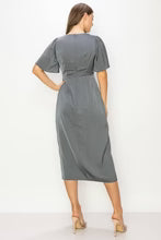DD 1432 - Flutter Sleeve Wrap Midi Dress