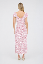 LD 463 - Floral Side Slit Midi Dress