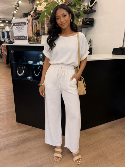 SET 093 - Textured Drawstring Pants