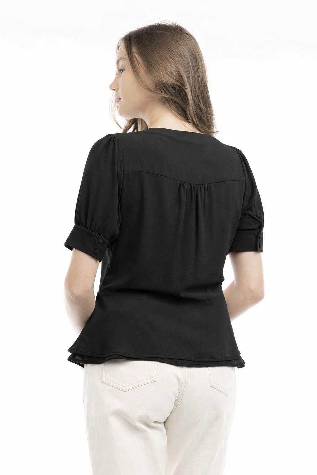 CT 2803 - Short Sleeve Peplum Blouse