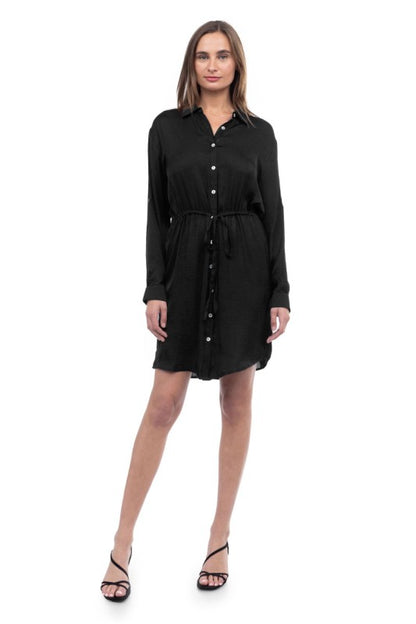 CD 3717 - Shirt Dress with Drawstring Waist