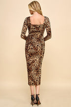 DD 1342 - Scoop Neck Printed Midi Dress