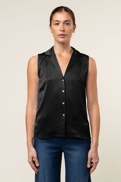 DT 1852 - Sleeveless Satin Shirt