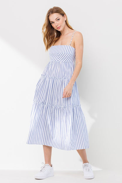 LD 575 - Tie Back Stripe Dress